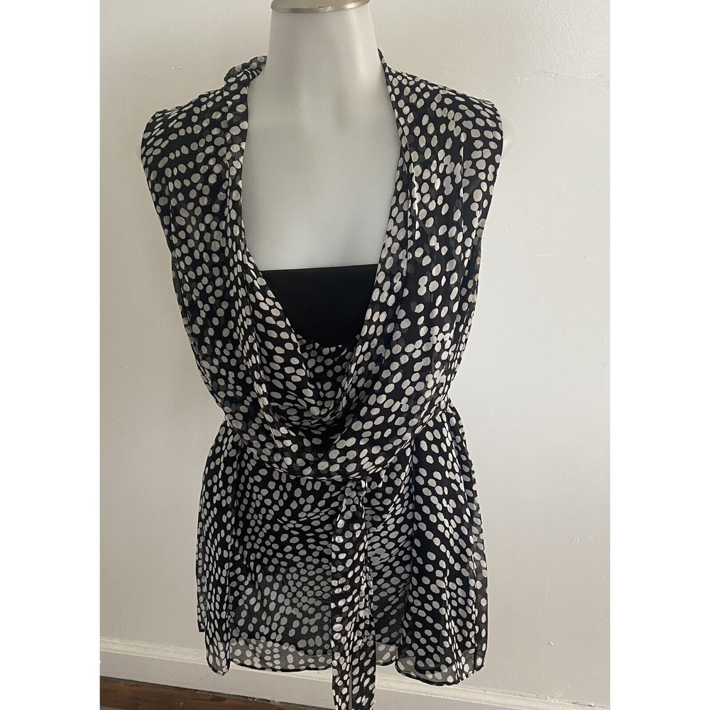 Lafayette 148 New York Black and White Polka Dot Blouse
